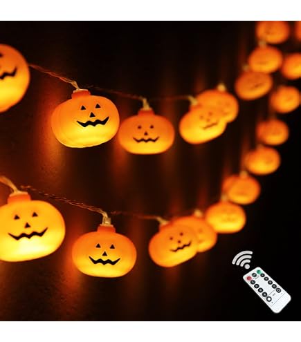 Amazon.com: Runleo Halloween Decorations Pumpkin String Lights